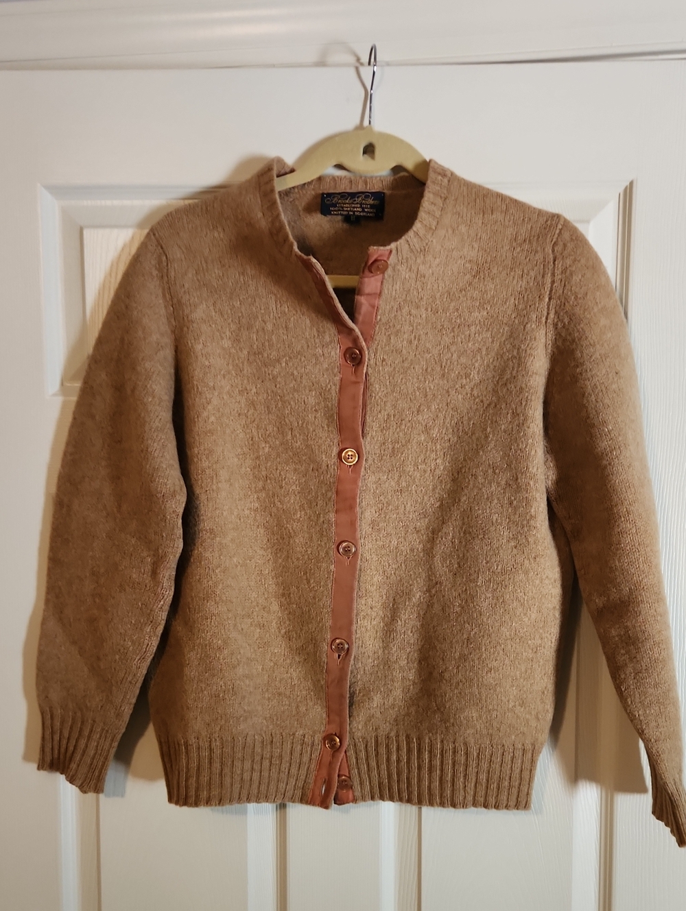 Vintage Brooks Brothers Medium Sweater 100% Shetland Wool Knitted In Scotland